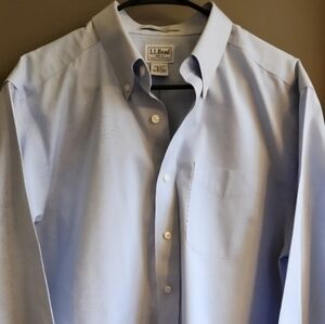 L.L. Bean Men's Shirt Dress/Casual Long Sleeve Button-down Light Blue Size L